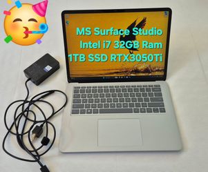 Surface Laptop Studio 14" nVidia RTX 3050Ti Intel i7 32GB Ram 1TB SSD Windows PC Microsoft Gaming
