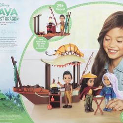 Brandnew Disney Raya and The Last Dragon 6 inch Raya Doll and Crew Shrimp Boat Petite Playset, Ages 4+