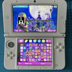 Nintendo Pink 3DS XL With Pokemon Bank, Pokemon DS, Stylus, 64 GB SD Card