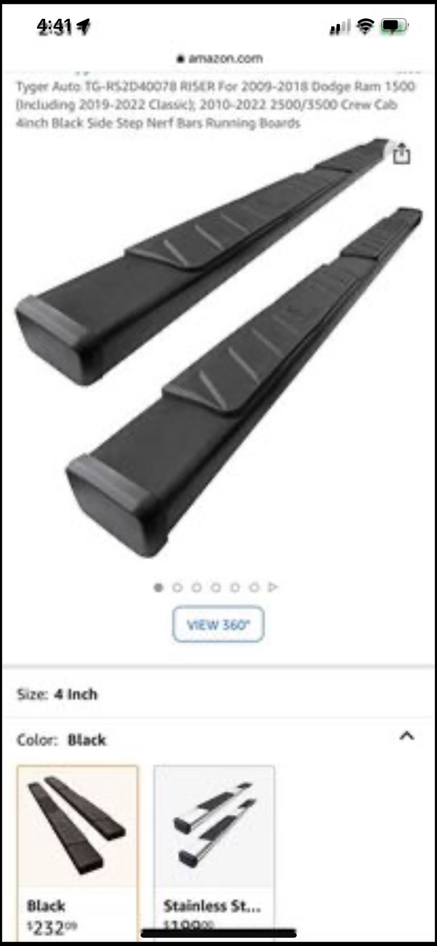 Tyger Auto Black Side Step Nerf Bars For Dodge.SEE DESCRIPTION FOR COMPATIBLE VEHICLES