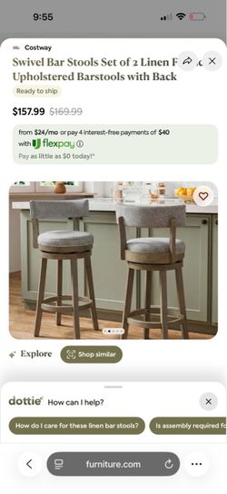 Costway Swivel Bar Stools Set of 2