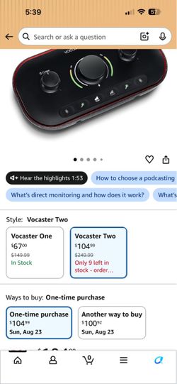 Podcasting Interface for Recording Host and Guest. 2 Mic Inputs and Headphone Outputs, with Auto Gain, Enhance, and Mute