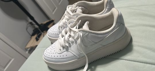 White Nike Platform Sneakers