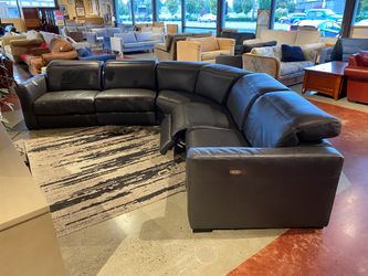 CHATEAU D’AX Made in Italy Double Recliner Sectional Couch