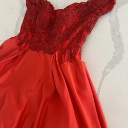 Bright Red Elegant Party Dress