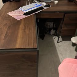 L Shape Wood Desk 59” 