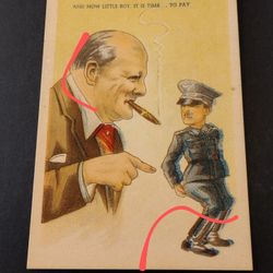 Postcard Satirical Message From Churchill To Hitler 