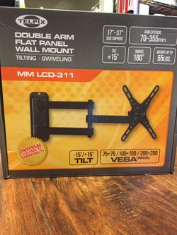 Double arm flat panel wall mount for (small tv or desk monitor