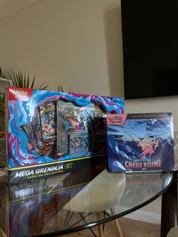 🔥 Pokémon TCG Bundle: Mega Greninja ex Premium Collection + Chaos Rising ETB