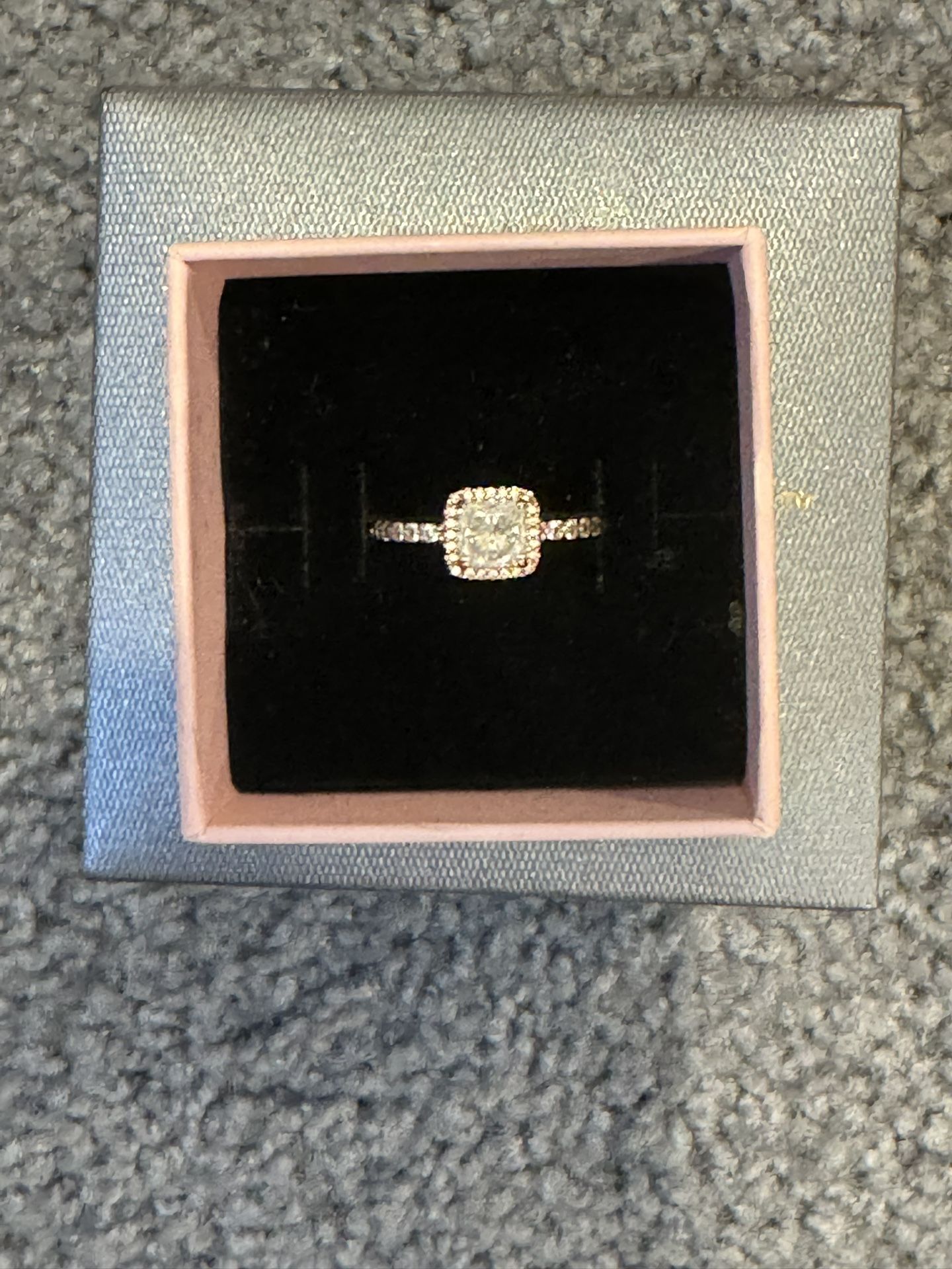 PANDORA SQUARE SPARKLE HALO RING Size 6.5