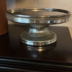 Glass Mercury cake/pillar Plate With Metal Top From Kohl’s 