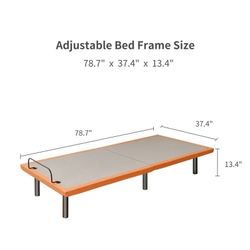 Adjustable Twin Bed Frame With Mattress. 