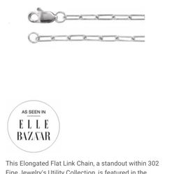 Sterling Silver 2.1 mm Elongated Link Cable 18" Chain