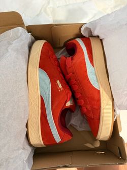Puma Suede XL Red and Blue Sneakers