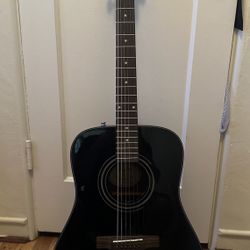 Black Fender Acoustic Guitar 