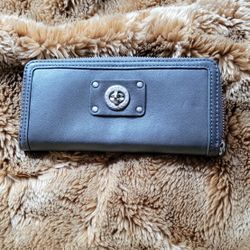 NEW MARC BY MARC JACOBS LEATHER WALLET IN FADED ALUMINUM 