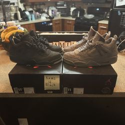 Air Jordan 4 Kaws 11 11.5 Grey Black 