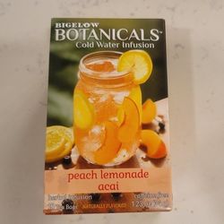 Unopened and Sealed Peach Acai Lemonade Tea Bags, 18 count