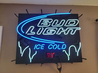 Bud Light Neon W/Temperature