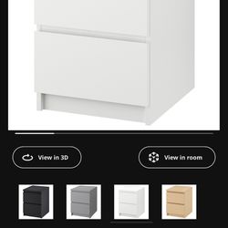 IKEA Malm White 2 Drawer Dresser