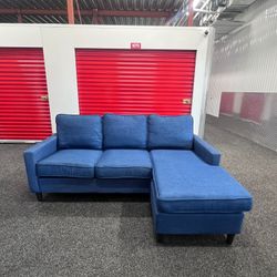 ( Free Delivery ) Bobs Sleek Blue Sectional Couch