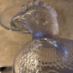 Vintage Glass Chicken Candy Dish