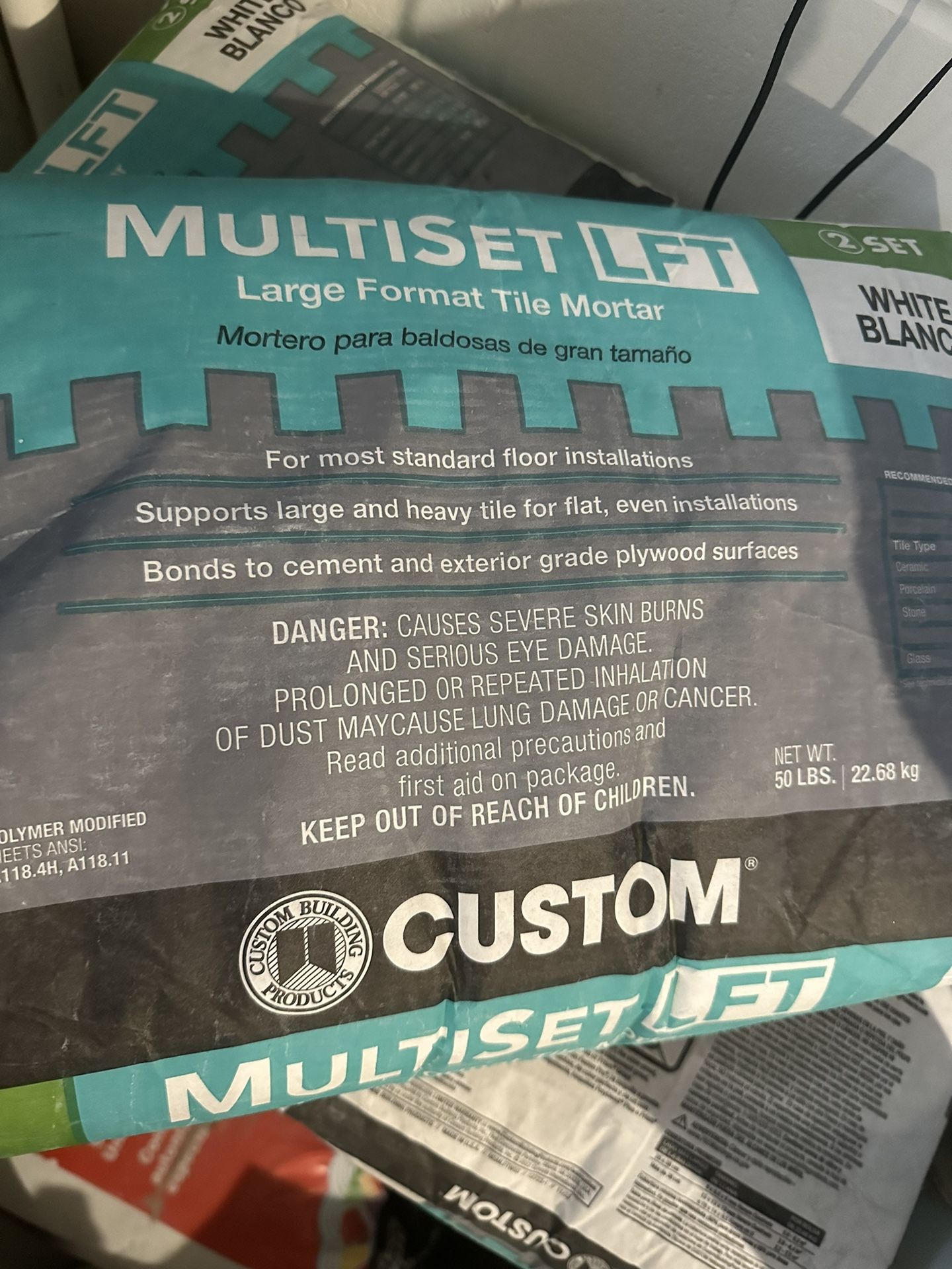 Custom MultiSet LFT White Thinset