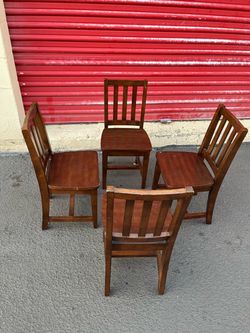 Set of 4 Wooden Dining Chairs
