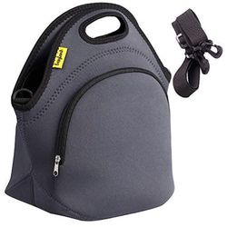 NEW Durable Insulated Neoprene Lunch Bag - For Women & Kids & Men Lunch Box Bag With Detachable Shoulder Strap Outside Zip Pocket Thermal Bags For Col