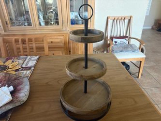 Rustic Farmhouse 3-Tier serving/Display Stand With Handle