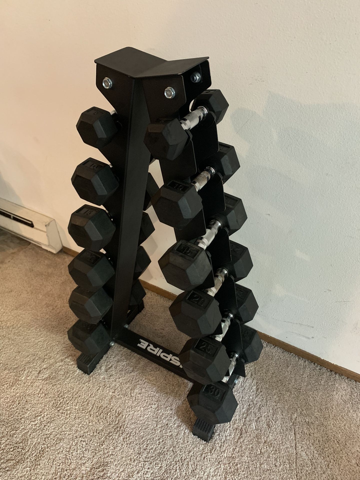 INSPIRE FITNESS Dumbbell Set + Rack