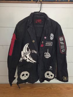 Vintage Tripp pinstripe jacket punk metal battle jacket