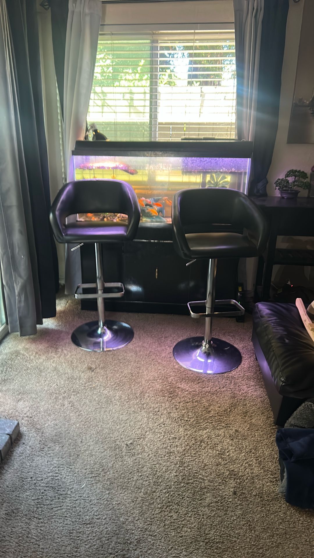 Leather Bar Stools ( A Set Of Two )