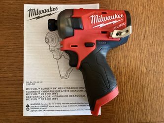 Milwaukee M12 FUEL SURGE 12V Lithium-lon Brushless Cordless 1/4” Hex Impact Driver. Brand NEW.  Tool Only.  NUEVO.