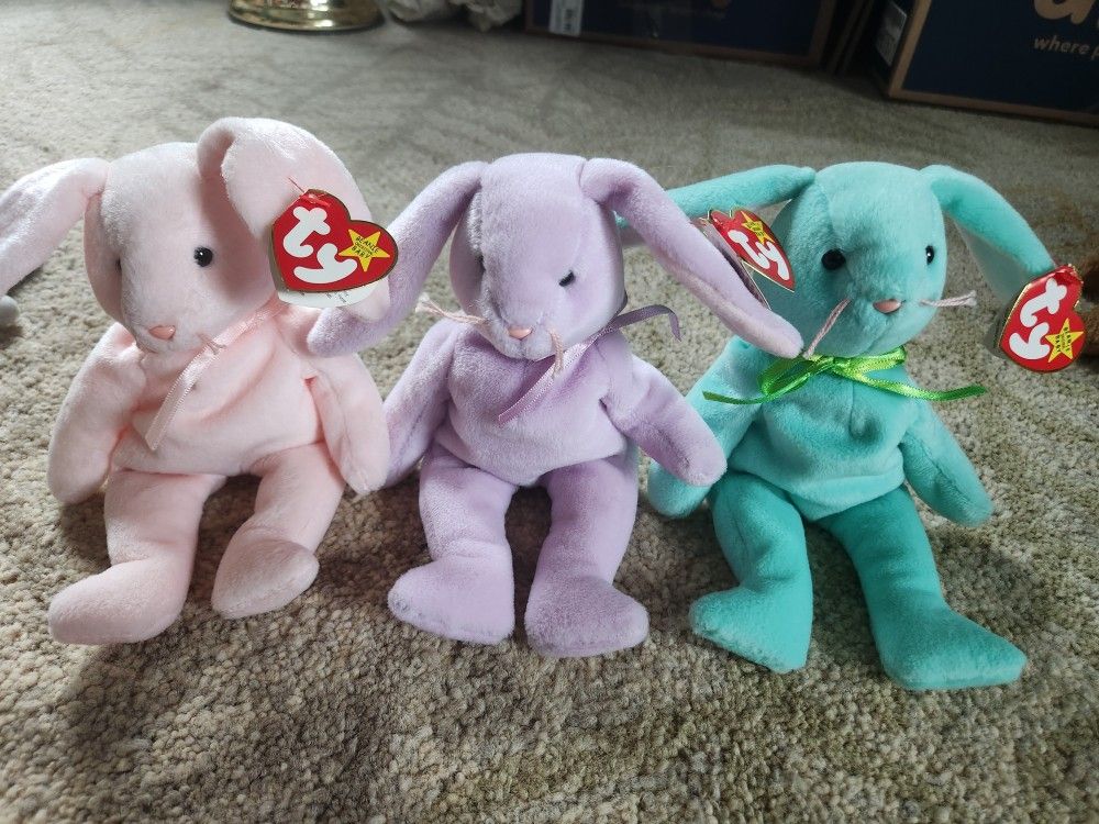 Beanie Babies - Lot of 3 Bunnies