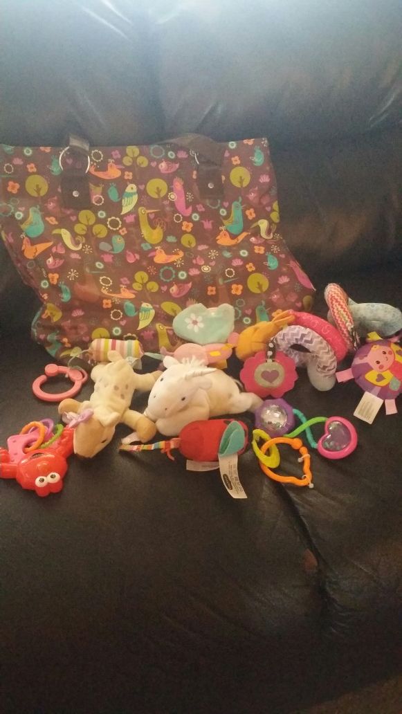 Baby bag and toys