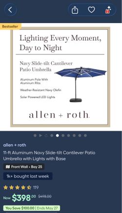 11ft Allen & Roth Umbrella w/ LED light