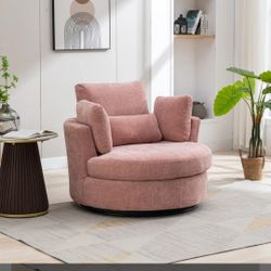 Achorn 42.26" W Polyester Recessed Arm Slipcovered Swivel Barrel Chair