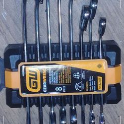 Metric Reverse Combination ratcheting Wrench Set