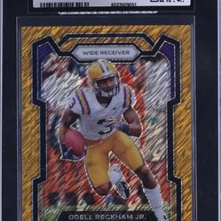 2024 Panini Prizm Draft Picks Gold Shimmer Odell Beckham Jr. /15 #8 CGC AUTH