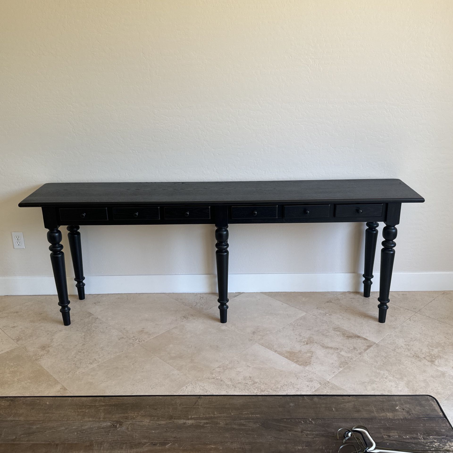 Pottery Barn Black Console Table - 7ft Long 