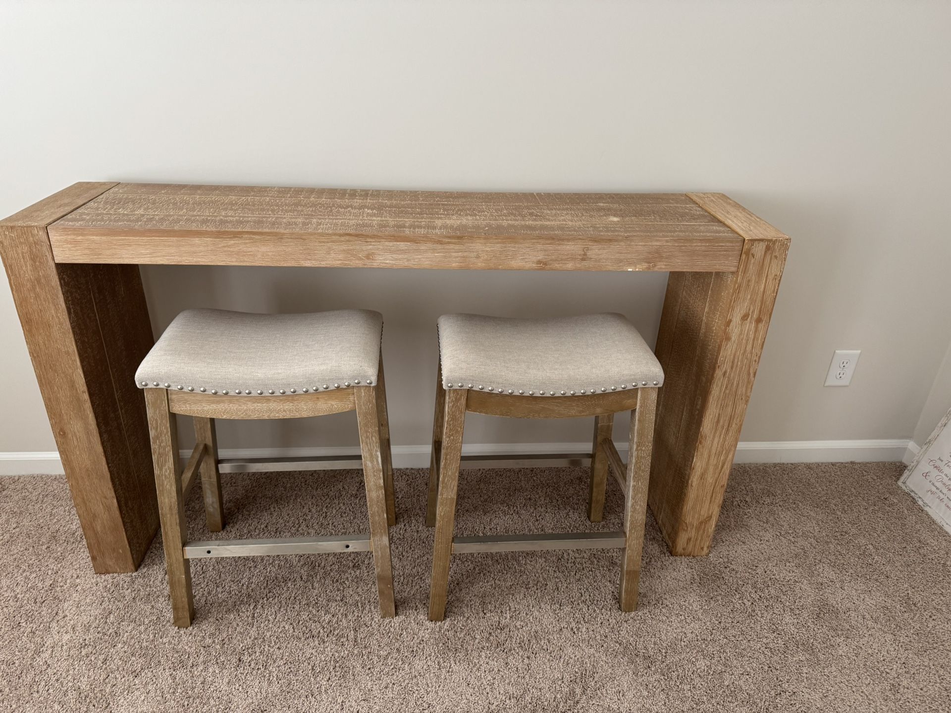 Behind the Couch Table and Stools