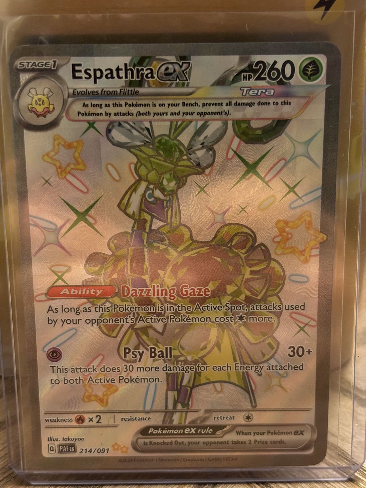 Espathra EX 214/091- Full Art Shiny - Paldean Fates - Pokemon TCG Card