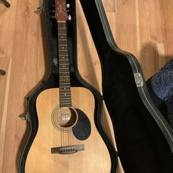 Jasmine - S35 -Dreadnought Acoustic Guitar 6 String w/ GEARLUX Case Picks, Strings