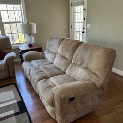 Reclining Sofa And Love Seat. Four Recline 