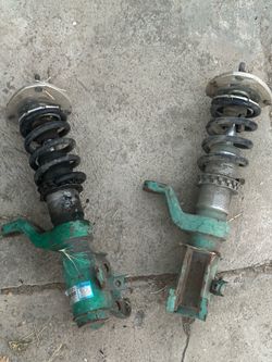 Old Worn Acura RSX TEIN Front Pair of Coilovers With Cut Springs