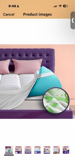 Dual Layer 4 Inch Memory Foam Mattress Topper for Pressure Relief with 4X Support, 2" Fluffy Pillow Top Queen Mattress Topper 50% Viscose Made from Ba