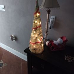 Small 2ft. Indoor Or Outdoor Christmas Tree... Lights Work..
