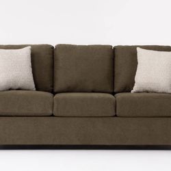 Like-New 77” Olive Green Sofa – No Kids, No Pets