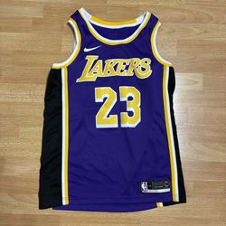 Nike LeBron James #23 Lakers Statement Edition Jersey Purple Mens Size Medium